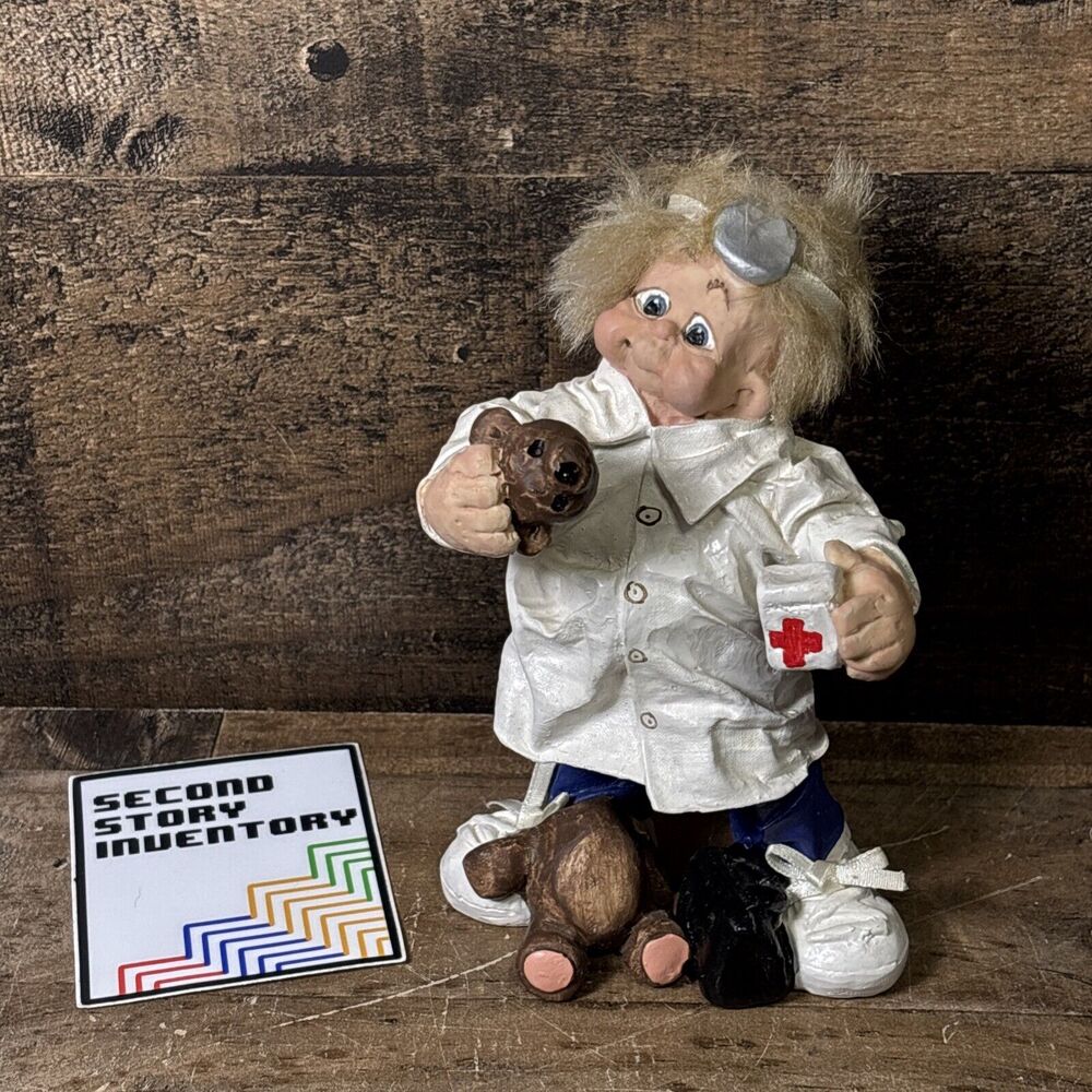 Mad Doctor Teddy Bear Veterinarian Vet Hand Crafted Figurine Cast art 1993